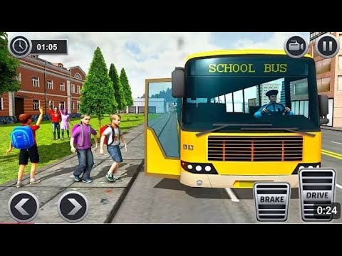 School Bus Coach Driver ( Android Game play) School Bus Gameplay 《 School bus game 》School game 