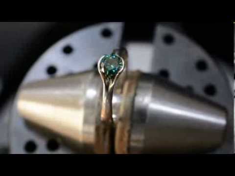 Green Moissaanite engagement ring