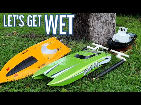 Boating In The Rain - Veles 29, Deltaforce 35, Horizon Harbor Tug - Fast Electric Rc Boat