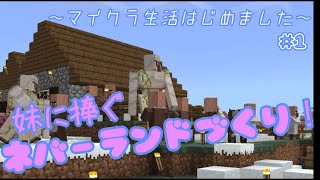 【マイクラpe】妹に捧ぐネバーランドづくり！Part1 マイクラ生活始めました！【ちぇしゃうさ】