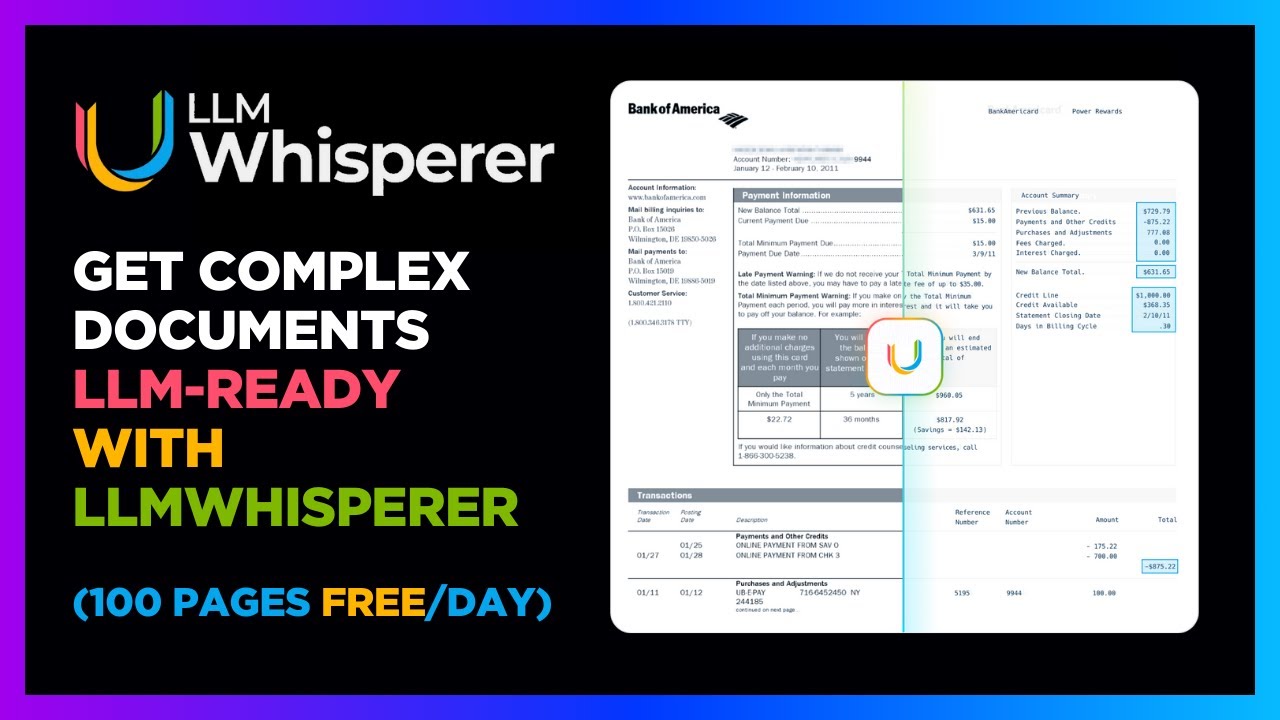 Get complex documents LLM-ready with LLMWhisperer (100 pages free/day)