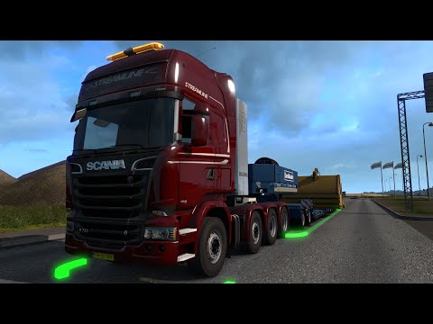 ETS2 1.35 EB - Special Transport - Scania R - Excavator Bucket - Odense (DK) to Hirtshals (DK)