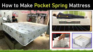 How to Make a Bamboo Cover Pocket Spring Mattress at the Factory ম্যাট্রেস তৈরির সম্পূর্ণ প্রক্রিয়া