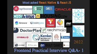 React Native Practical Interview Questions - 1 || Most asked || Frontend Interview || React