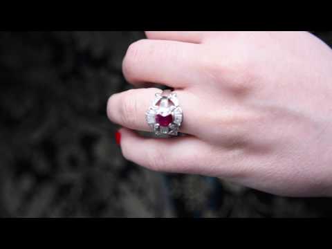 Ruby & diamond engagement ring