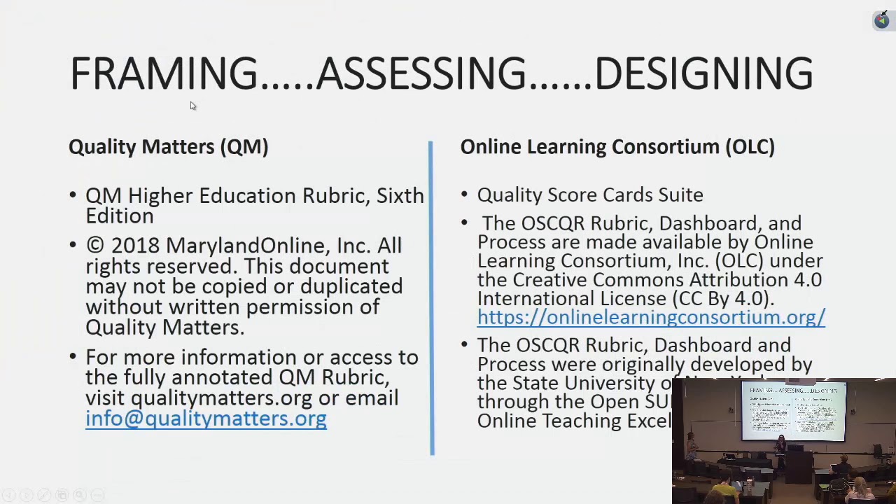 Backwards Design  Assessment; Alignment; Quality Matters; and Online Learning Consortium 6 6 19