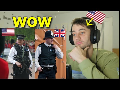 American reacts to American Cops vs British Cops