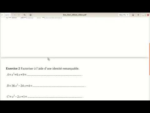 2nde Exercice - Factoriser avec une identité remarquable-  Exercice 2 - Partie 1