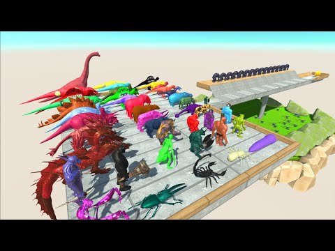 Deadly Bridge the Deadly Race get a gold Pig | Animal Revolt Battle Simulator