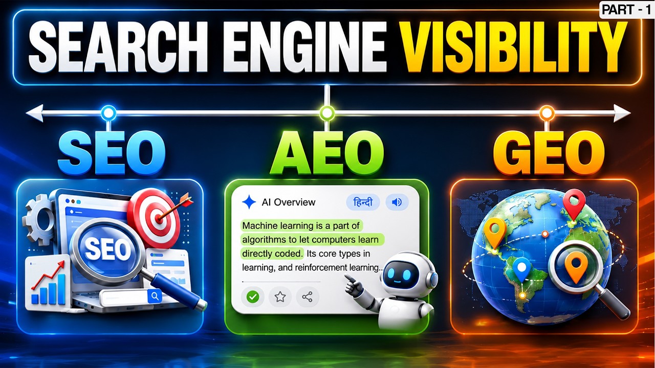 What is Search Engine Visibility ? | SEO, AEO, GEO Explained in Hindi | AEO vs GEO vs SEO