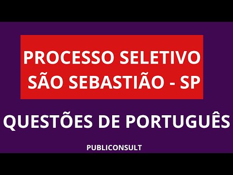 PUBLICONSULT l PROCESSO SELETIVO SÃO SEBASTIÃO l PORTUGUÊS