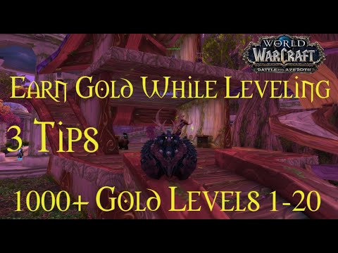 How To Make GOLD While Leveling - Levels 1-20 - 1 Million Gold Challenge World of Warcraft 8.3