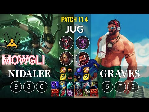VIT Mowgli Nidalee vs Graves Jungle - KR Patch 11.4