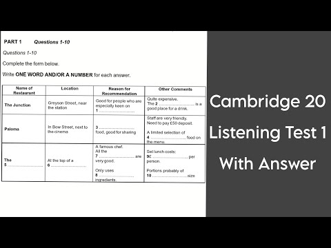 Cambridge 20 Listening Test 1 with answers | HD