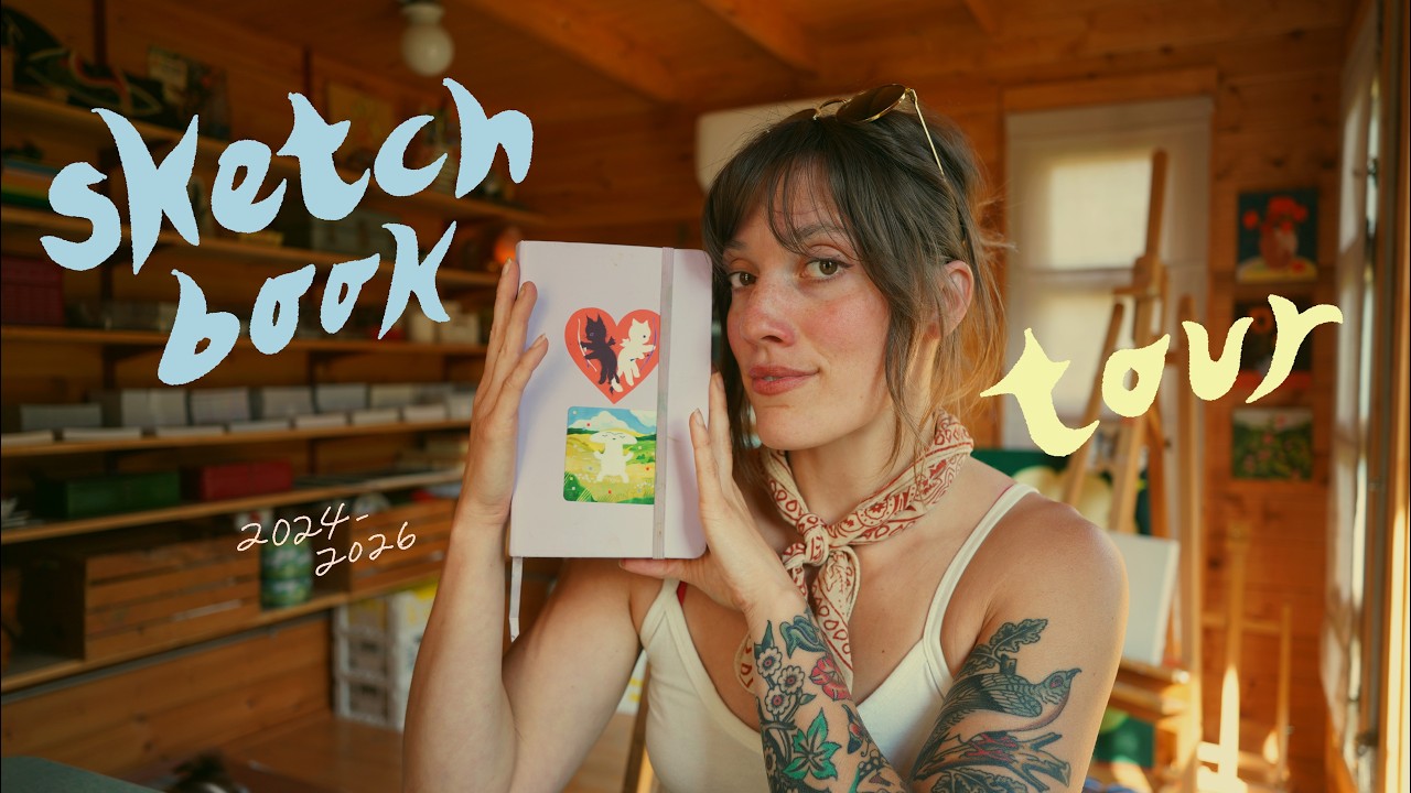 2024-2026 sketchbook tour - how i design stickers & postcards