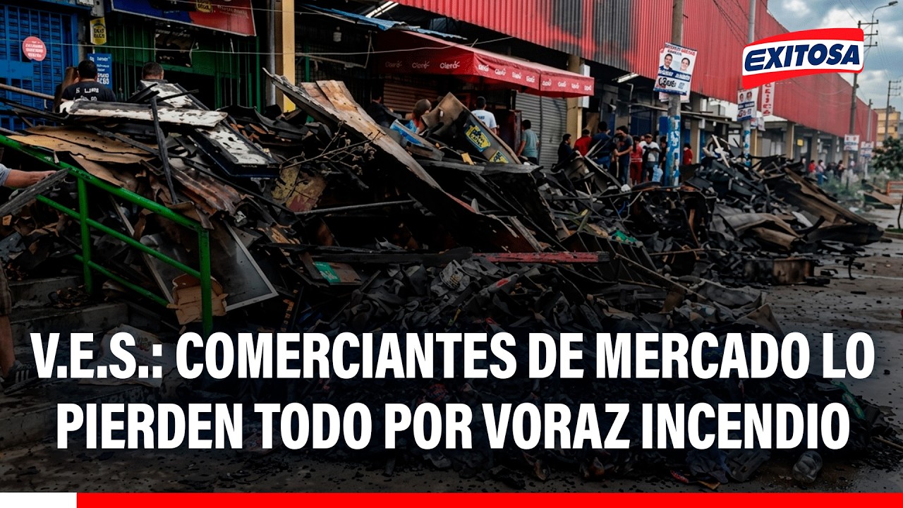 🔴🔵 Comerciantes de 40 puestos de mercado lo pierden todo por voraz incendio