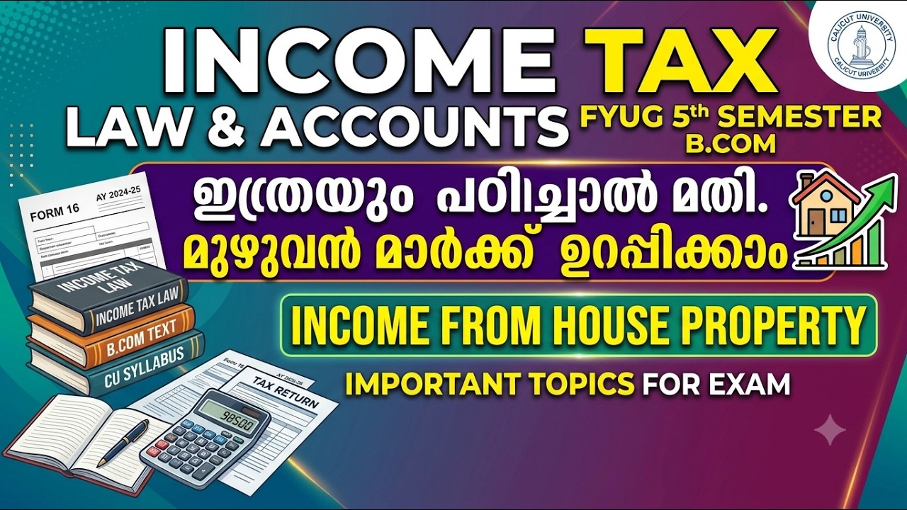 Calicut university 5th Semester Bcom| Income from House Property | Important Topics| Exam special 