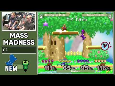 Mass Madness 41 SSBM - Silver/harrow (Red) vs. Zoso/Artelind (Blue) - Melee Doubles WF