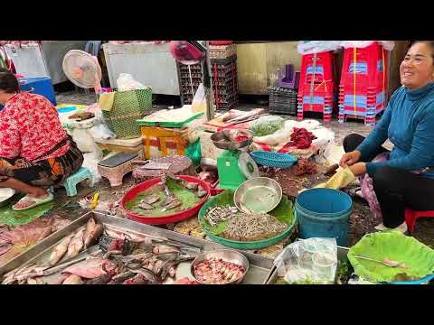Cambodia Street Food - Phnom Penh Fresh Market in the Morning of 2025 @Boeng Trabek 