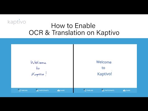 How to activate OCR and Language Translation on Kaptivo