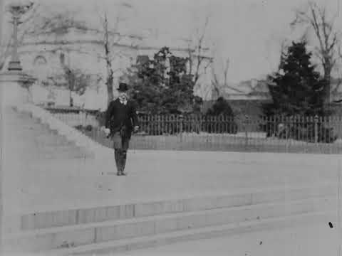 Theodore Roosevelt Leaving The White House (1898 Original Black & White Film)