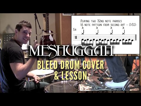 Meshuggah - Bleed (Drum Cover & Lesson) by Troy Wright