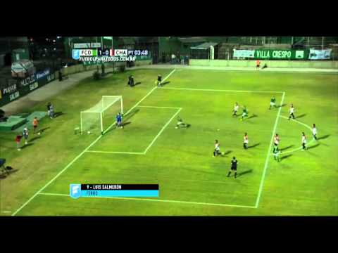 Gol de Salmerón. Ferro 1 - Chacarita 0. Fecha 7. Primera B Nacional 2015. FPT