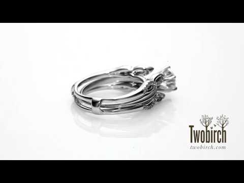 0.22 ct. Cathedral Infinity Designed Wedding Ring Guard - TwoBirch  TB-GUARD-0099-WG-D