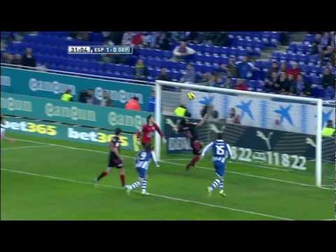 Gol de Simao en el RCD Espanyol (1-0) Deportivo de La Coruña - HD