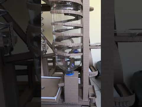 Marble Run Spiral + funnel (with plastic bottle)!!! #diy #engineering #shorts
