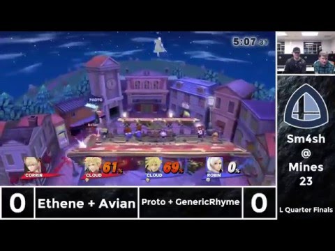 Sm4sh@Mines 23 - Ethene + Avian Vs. Proto + GenericRhyme - Doubles Losers Quarterfinals
