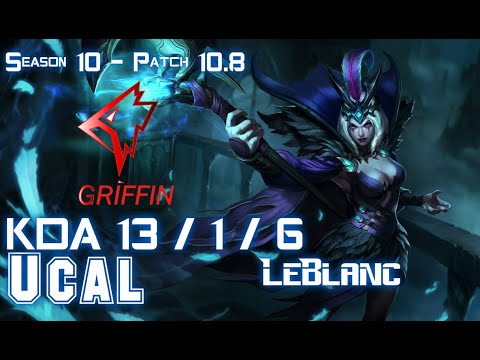 GRF Ucal LEBLANC vs RENEKTON Mid - Patch 10.8 KR Ranked