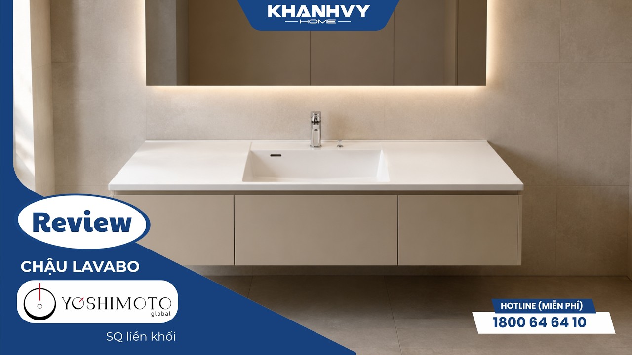Chậu lavabo Yoshimoto SQ liền khối