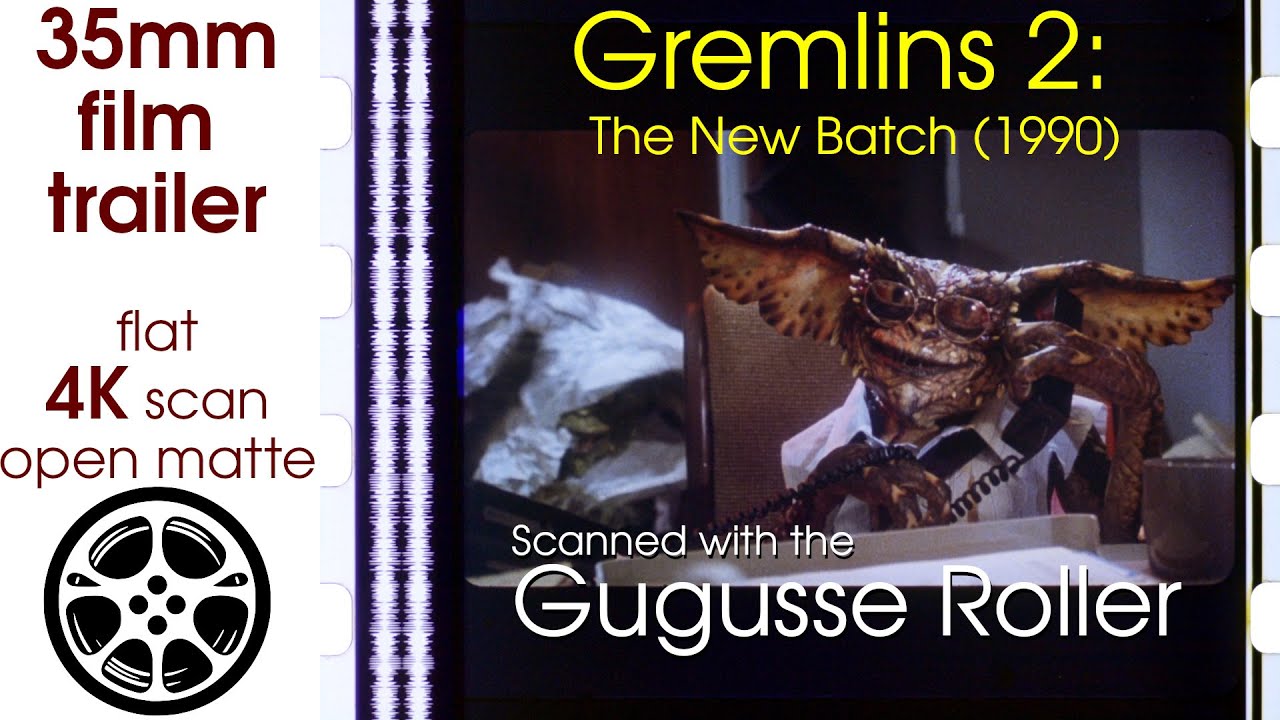 Gremlins 2: The New Batch (1990) 35mm film trailer, flat open matte, 4K *CROPPED