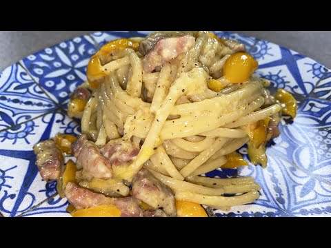 BUCATINI POMODORINI GIALLI GUANCIALE E PECORINO