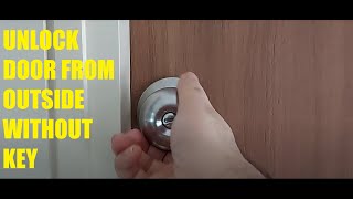 How to open bathroom door from outside without key. Unlock door in 5 seconds.