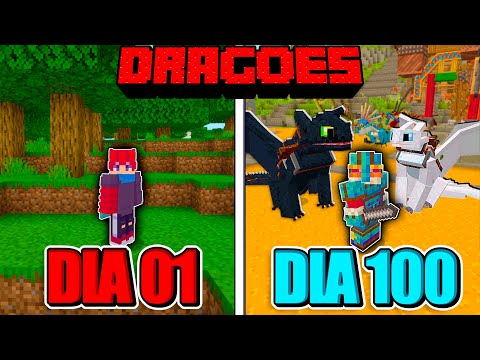 Passei 100 dias no Mundo dos DRAGOES no minecraft