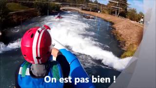 preview picture of video 'eau vive canoraft sur une base d'entraînement kayak raft hydrospeed'