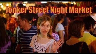 Shopping & Eating Malaysian Street Food along Jonker Street Night Market in Melaka, Malaysia