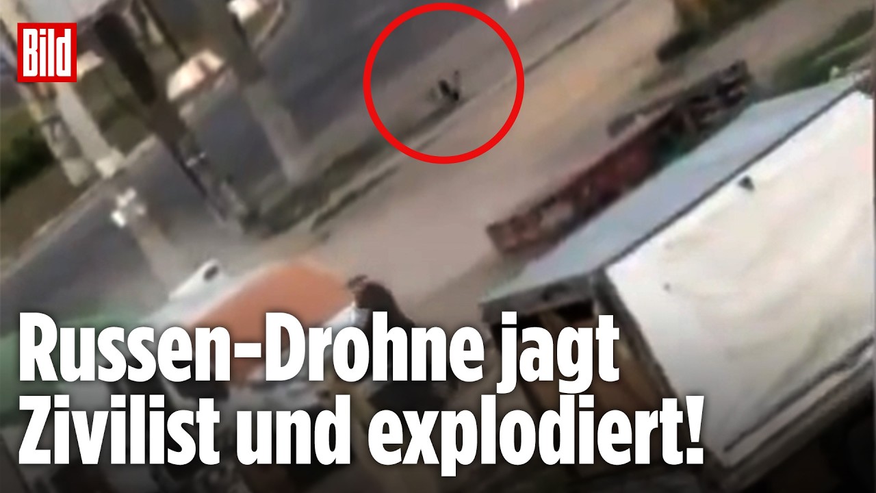 CHERSON: Russische Drohne jagt Zivilist und explodiert!