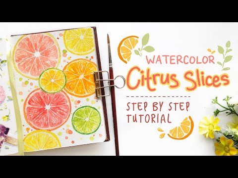 BEGINNER Watercolor Tutorial: CITRUS SLICES