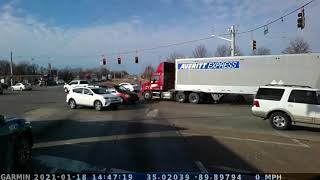 AVERITT RUNS RED LIGHT ALMOST CAUSES ACCIDENT