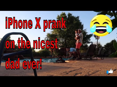 DAD'S IPHONE X FALLS IN POOL PRANK | NICEST DAD EVER!