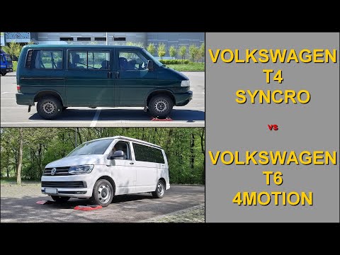 SLIP TEST - SYNCRO vs 4MOTION - Volkswagen T4 vs Volkswagen T6 - @4x4.tests.on.rollers