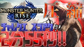 【MHRise】これ用意した運営、飛昇竜剣嫌いだろ... 。チャレンジクエスト ティガレックス スラアクソロ/Challenge Quest SA Tigrex Speedrun 【02'55"85】