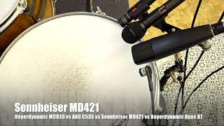 Video thumbnail for Beyerdynamic MC930 vs AKG C535 vs Sennheiser MD421 vs Beyerdynamic Opus 87 on Floor Tom by Benno Kaiser