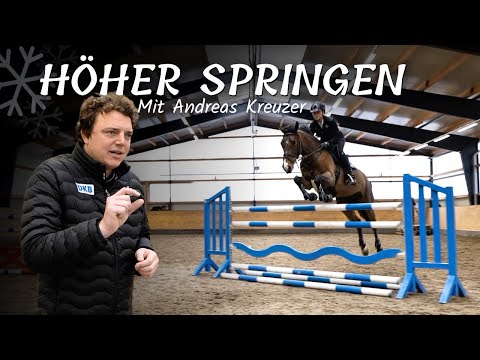 Wenn's ein Loch höher wird...🤯  Selbstvertrauen gewinnen über höhere Sprünge🐎