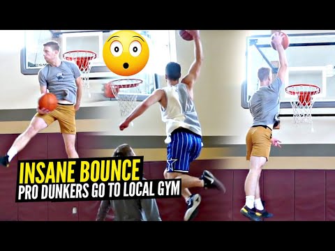 These Dudes Have INSANE BOUNCE!! WTF! When Pro Dunkers Walk Into LA Fitness and Take OVER!