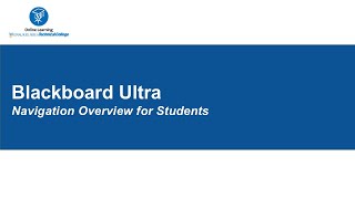 Blackboard Ultra Navigation Overview for Students