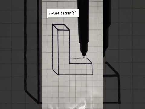 3D L Letter Drawing | Sketching | Painting by Pen | Pencil